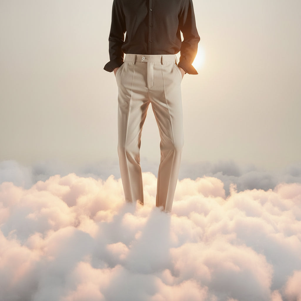 Slim Fit Draped Suit Pants