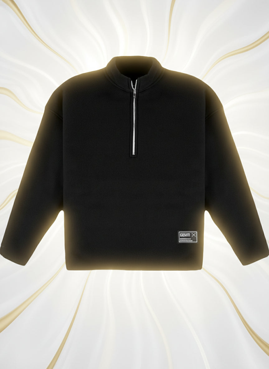 Sporty Hooded Quarter-Zip Pullover