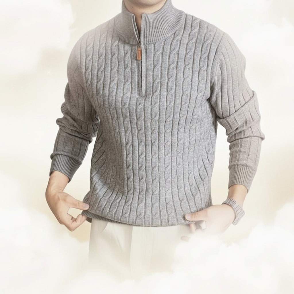 Half-Zip Textured Sweater