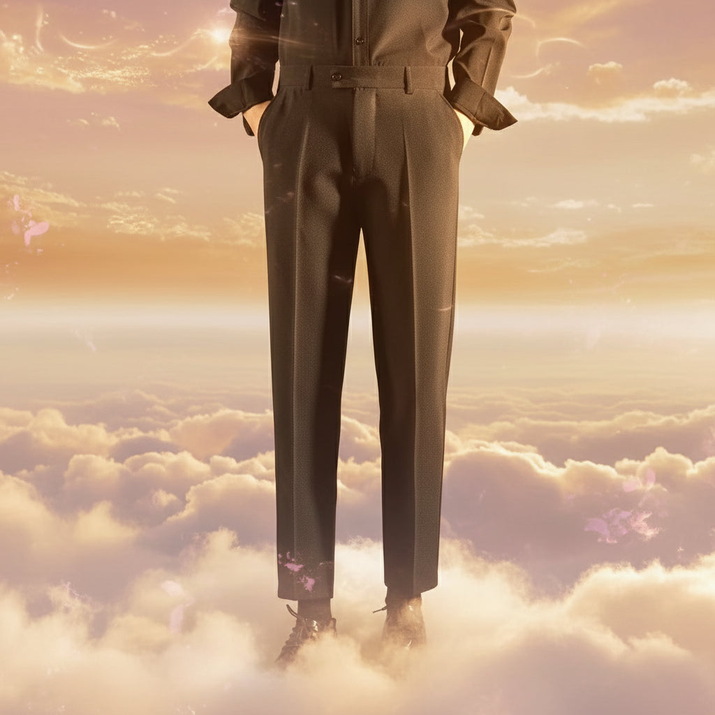 Slim Fit Draped Suit Pants