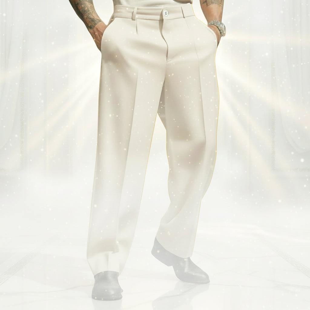 Classic Straight-Leg Suit Trousers