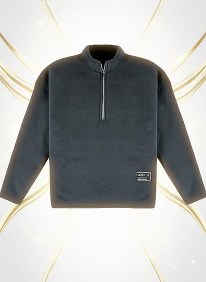 Sporty Hooded Quarter-Zip Pullover