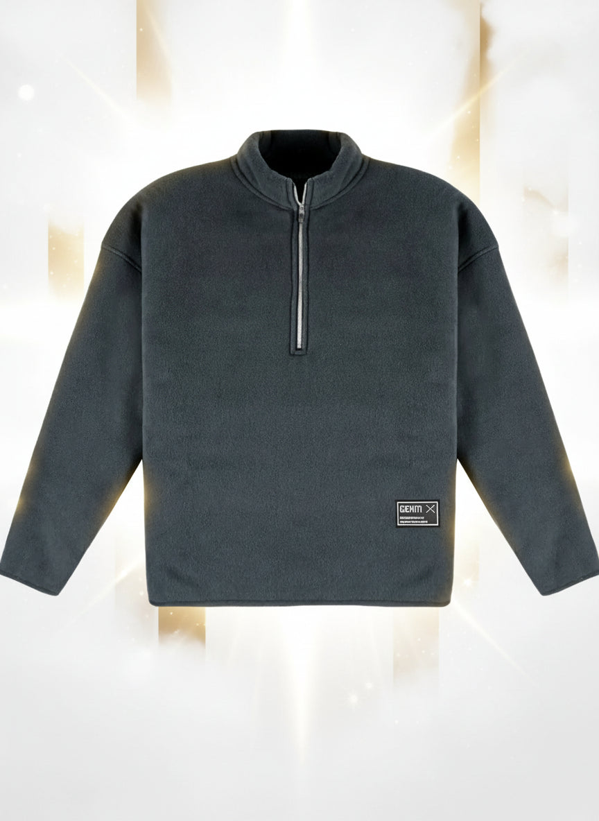 Sporty Hooded Quarter-Zip Pullover