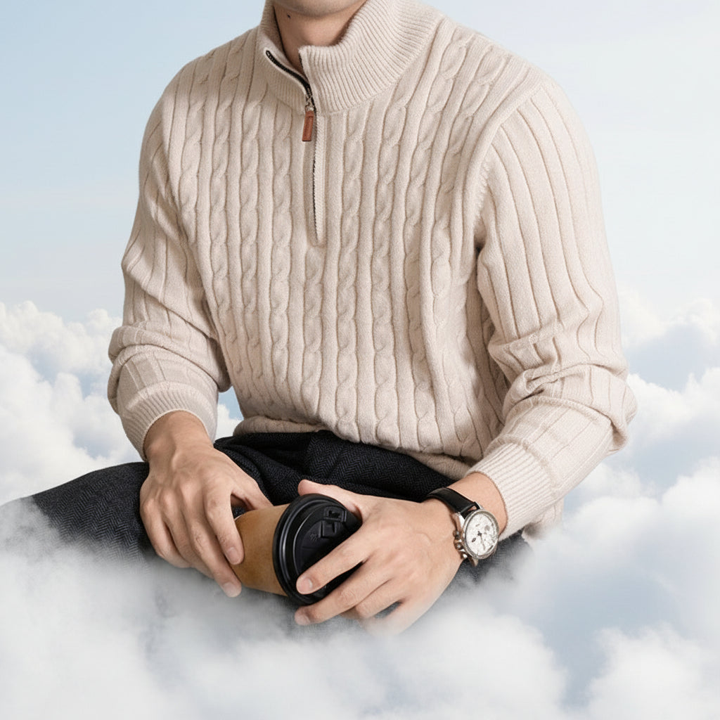 Half-Zip Textured Sweater