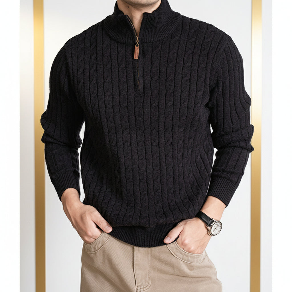 Half-Zip Textured Sweater