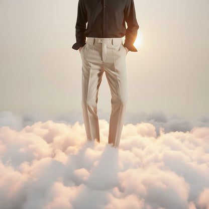 Slim Fit Draped Suit Pants