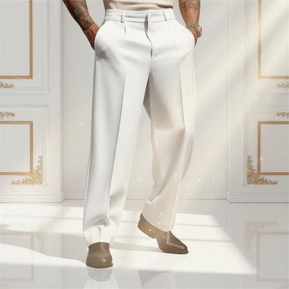 Classic Straight-Leg Suit Trousers