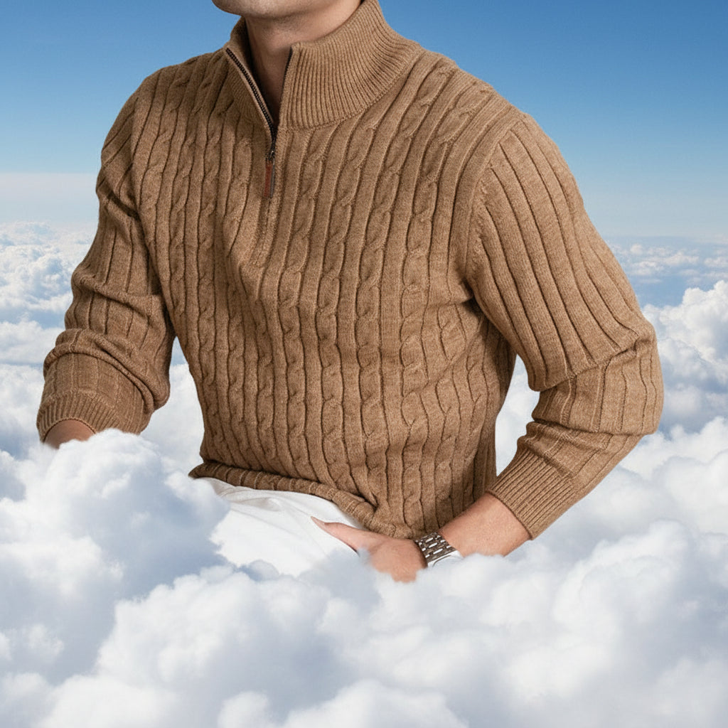 Half-Zip Textured Sweater