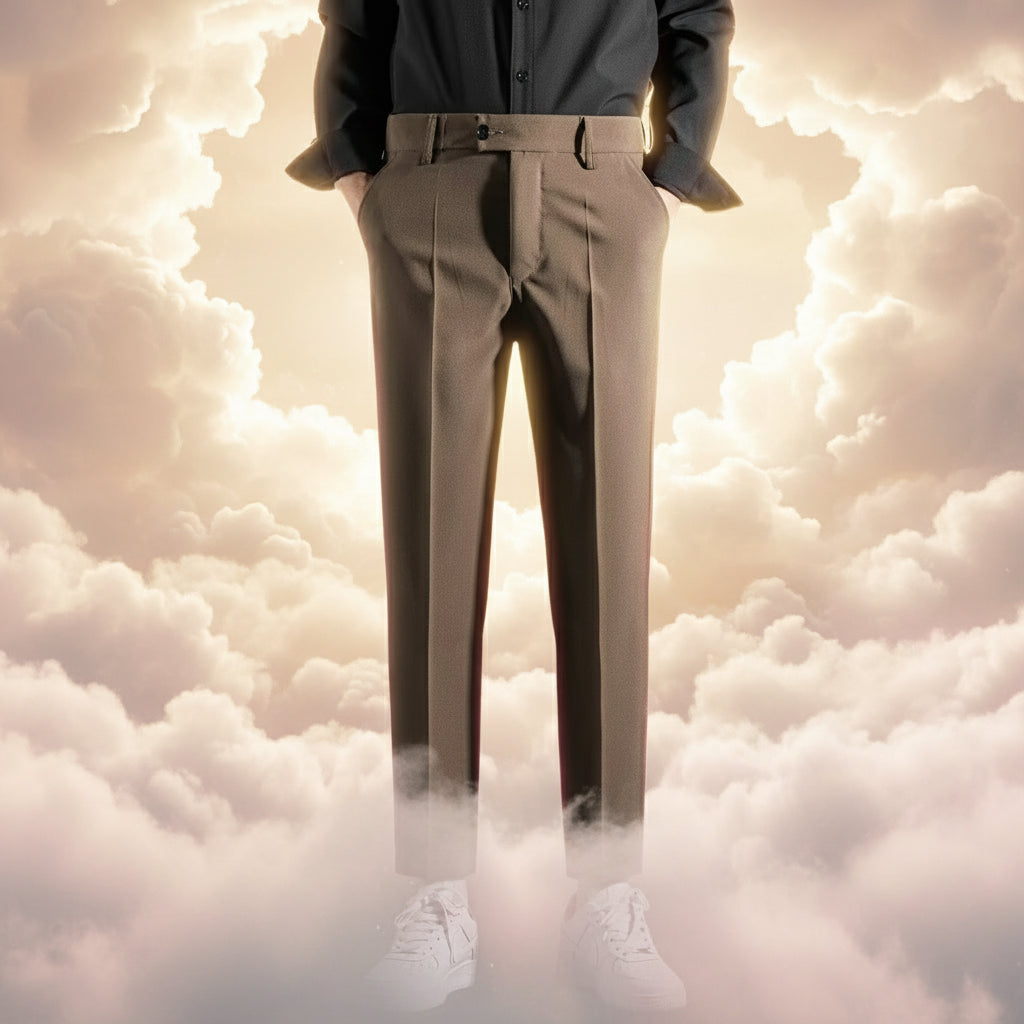 Slim Fit Draped Suit Pants