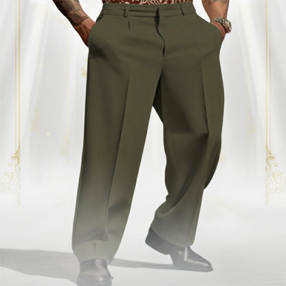 Classic Straight-Leg Suit Trousers